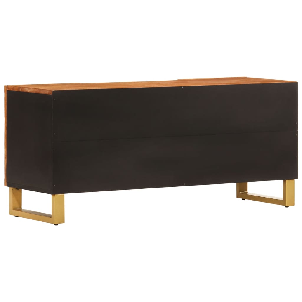 Tv Cabinet Brown And Black 105X33.5X46 Cm Solid Wood Mango