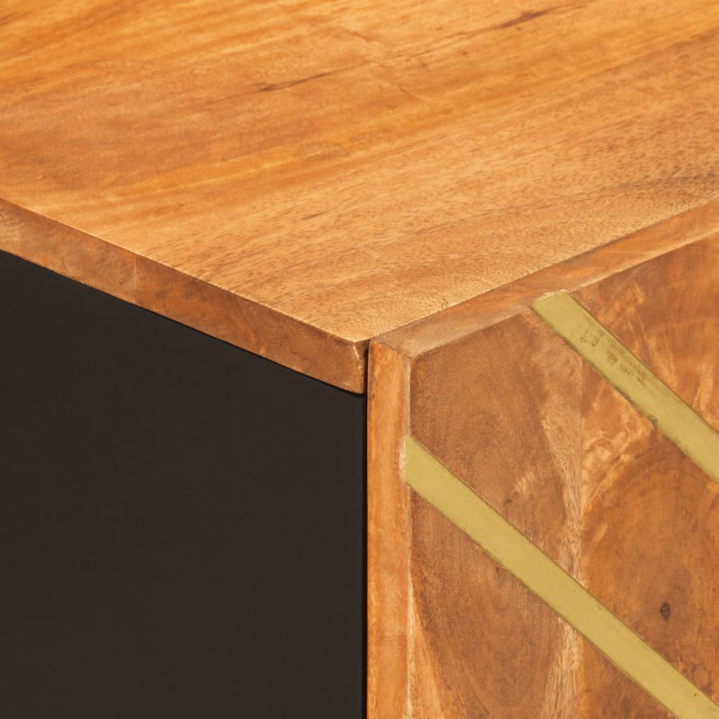 Tv Cabinet Brown And Black 105X33.5X46 Cm Solid Wood Mango