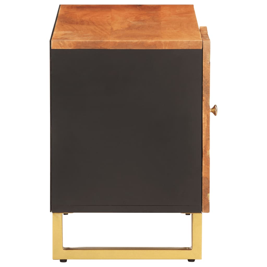 Tv Cabinet Brown And Black 80X31.5X46 Cm Solid Wood Mango