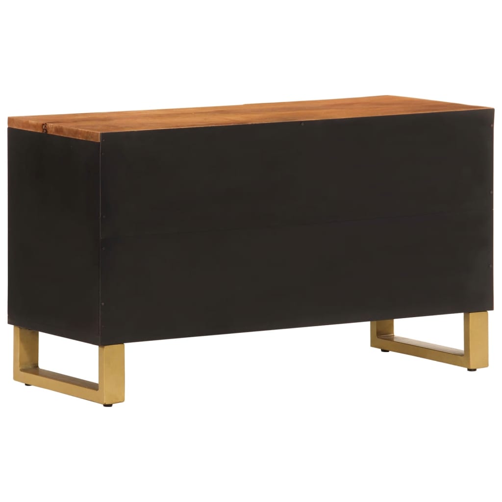 Tv Cabinet Brown And Black 80X31.5X46 Cm Solid Wood Mango