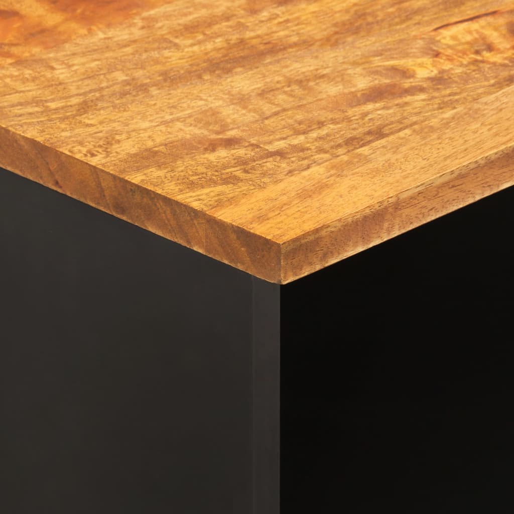 Tv Cabinet Brown And Black 100X33.5X46 Cm Solid Wood Mango