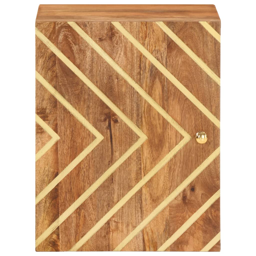 Bathroom Wall Cabinet Brown And Black Solid Wood Mango