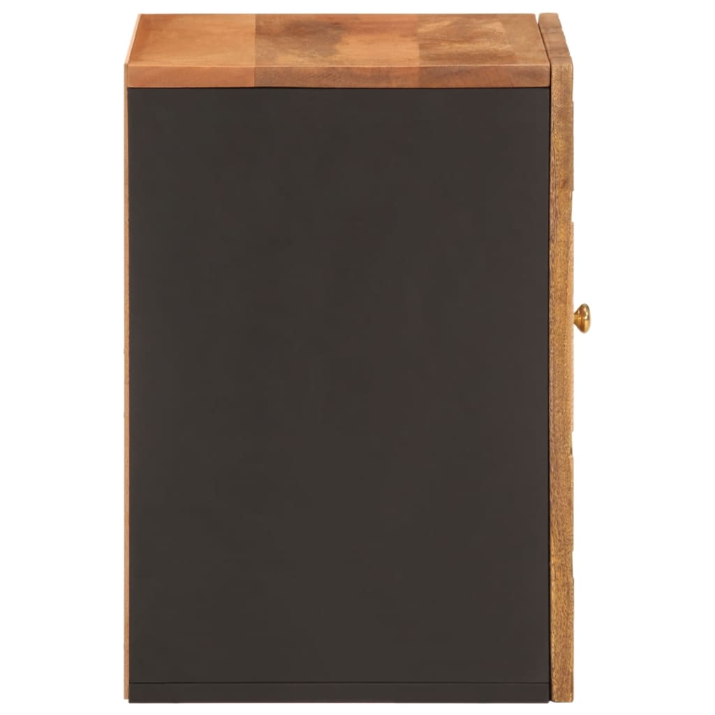 Bathroom Wall Cabinet Brown And Black Solid Wood Mango