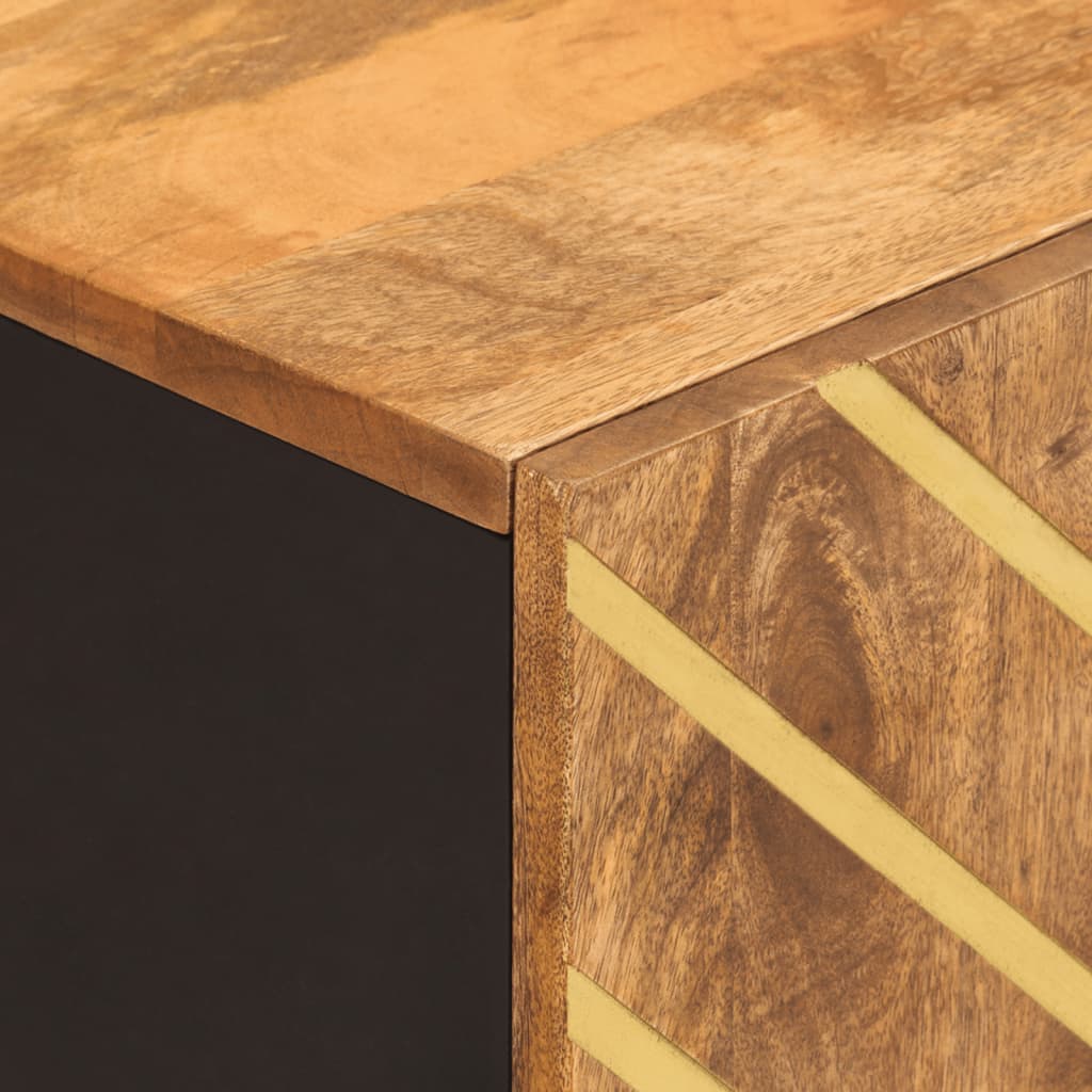 Bathroom Wall Cabinet Brown And Black Solid Wood Mango