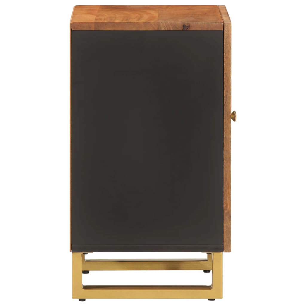 Bathroom Cabinet Brown And Black 38X33.5X58 Cm Solid Wood Mango