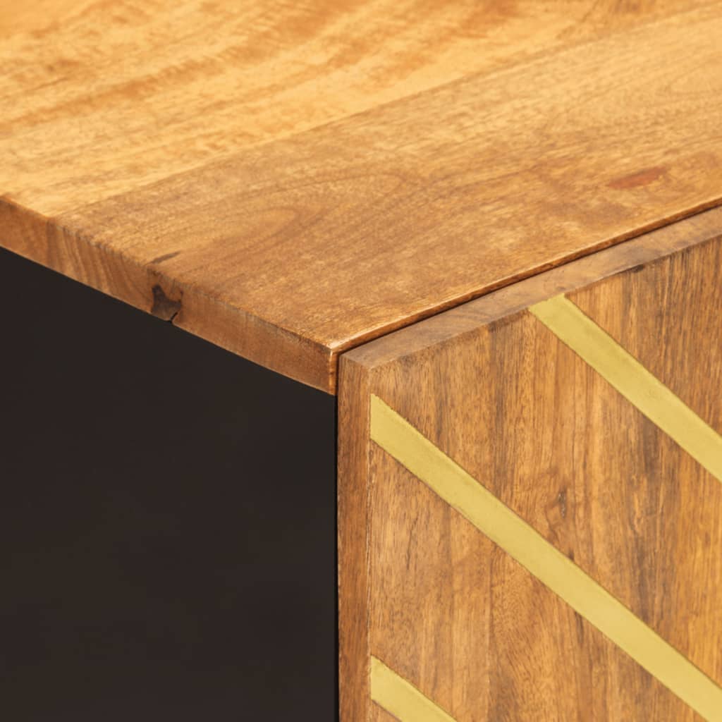 Bathroom Cabinet Brown And Black 38X33.5X58 Cm Solid Wood Mango