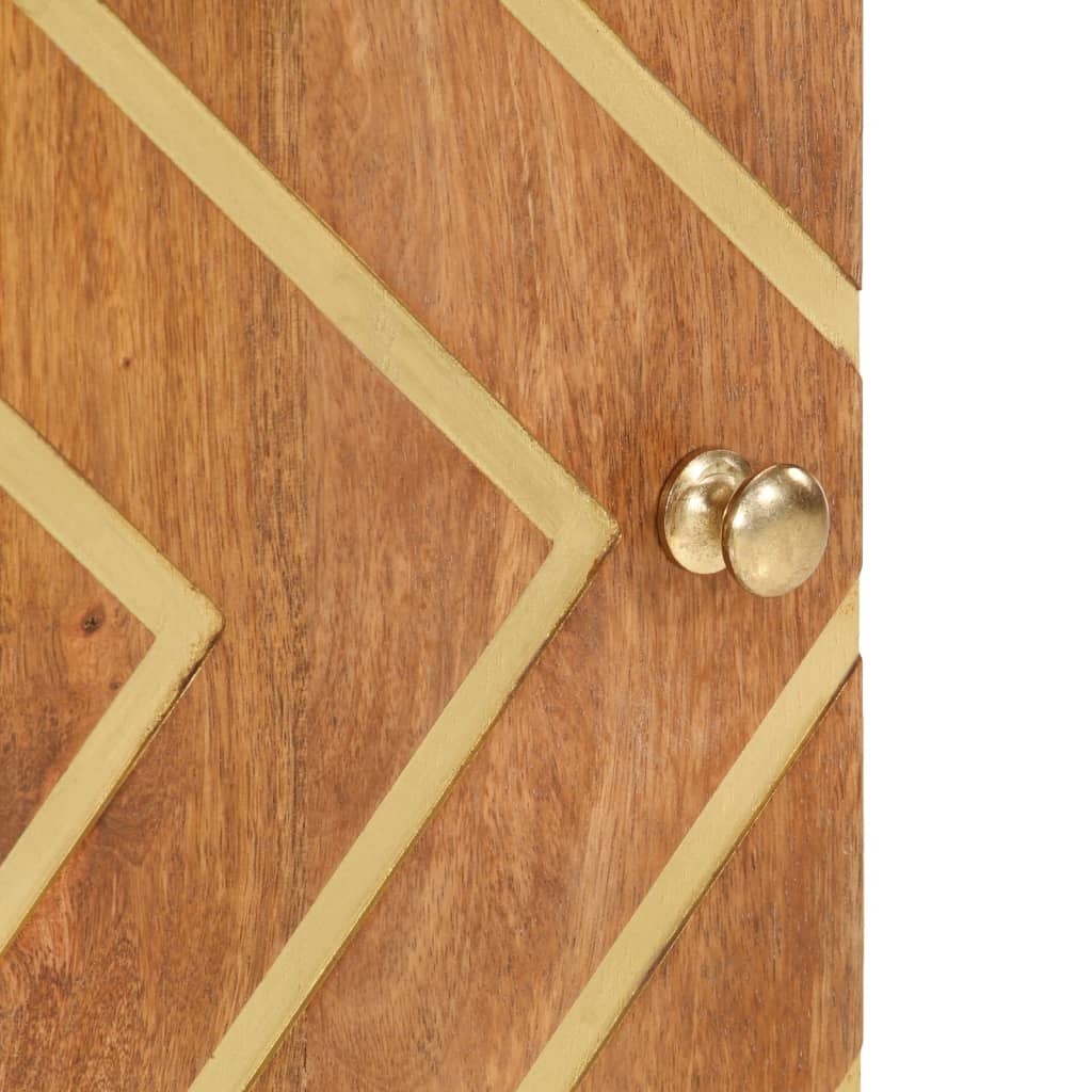 Bathroom Cabinet Brown And Black 38X33.5X58 Cm Solid Wood Mango