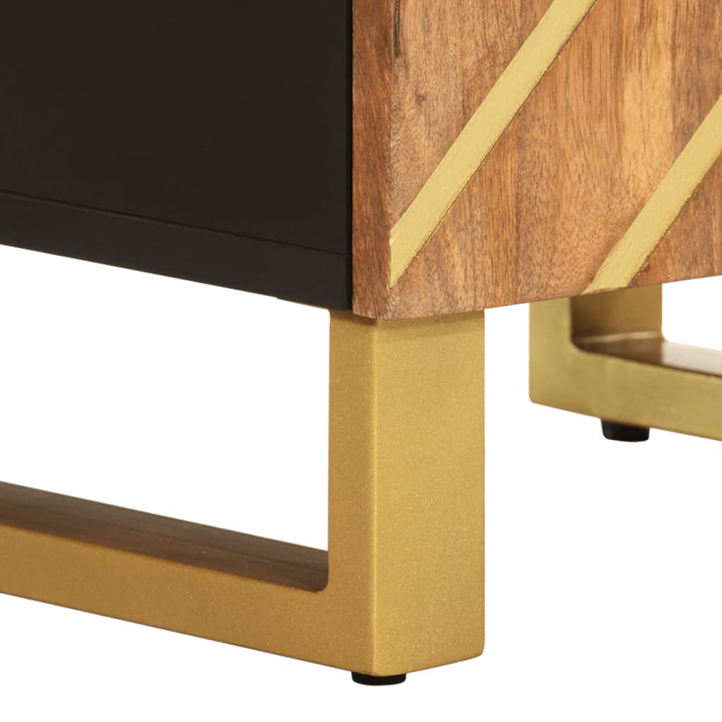 Bathroom Cabinet Brown And Black 38X33.5X58 Cm Solid Wood Mango