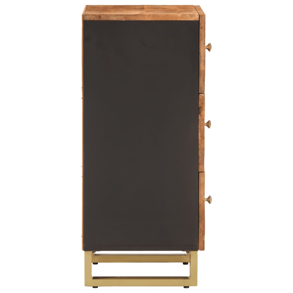Side Cabinet Brown And Black 40X33.5X75 Cm Solid Wood Mango