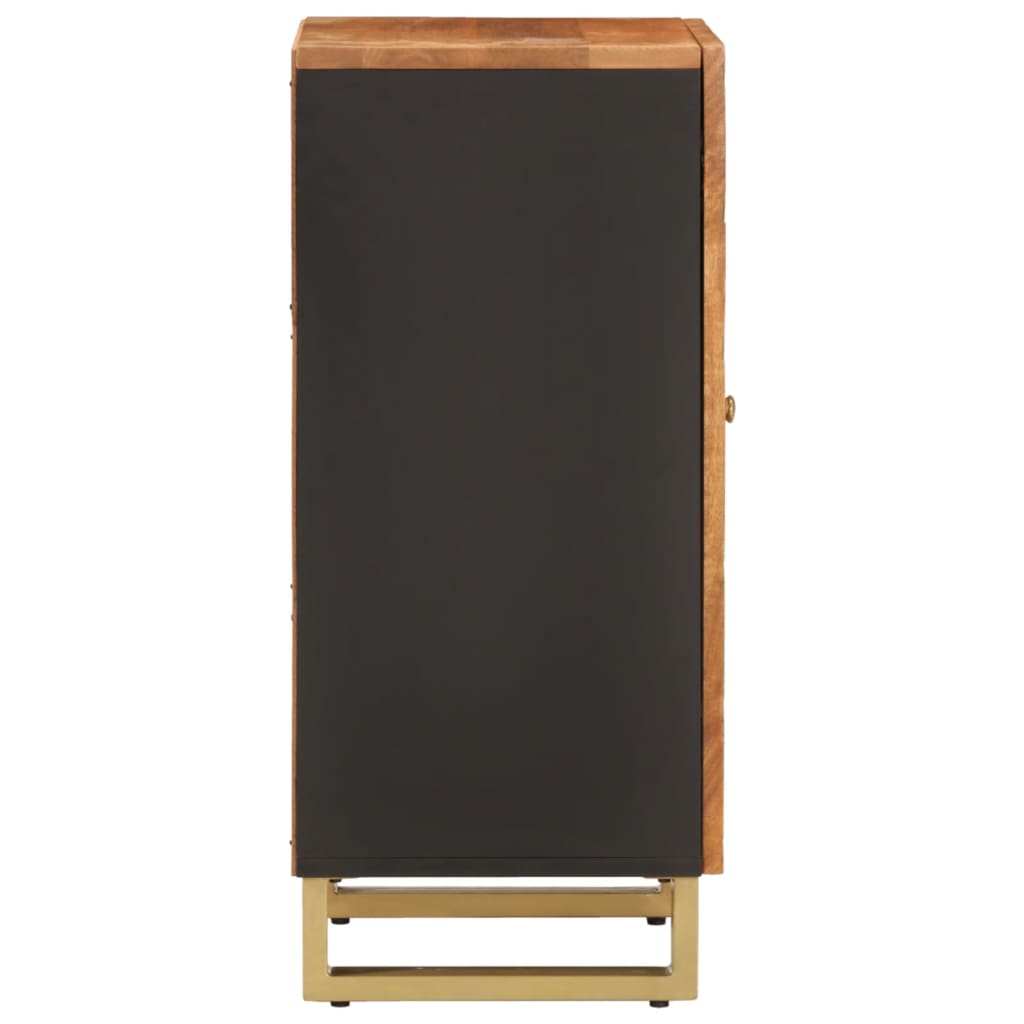 Side Cabinet Brown And Black 40X33.5X75 Cm Solid Wood Mango