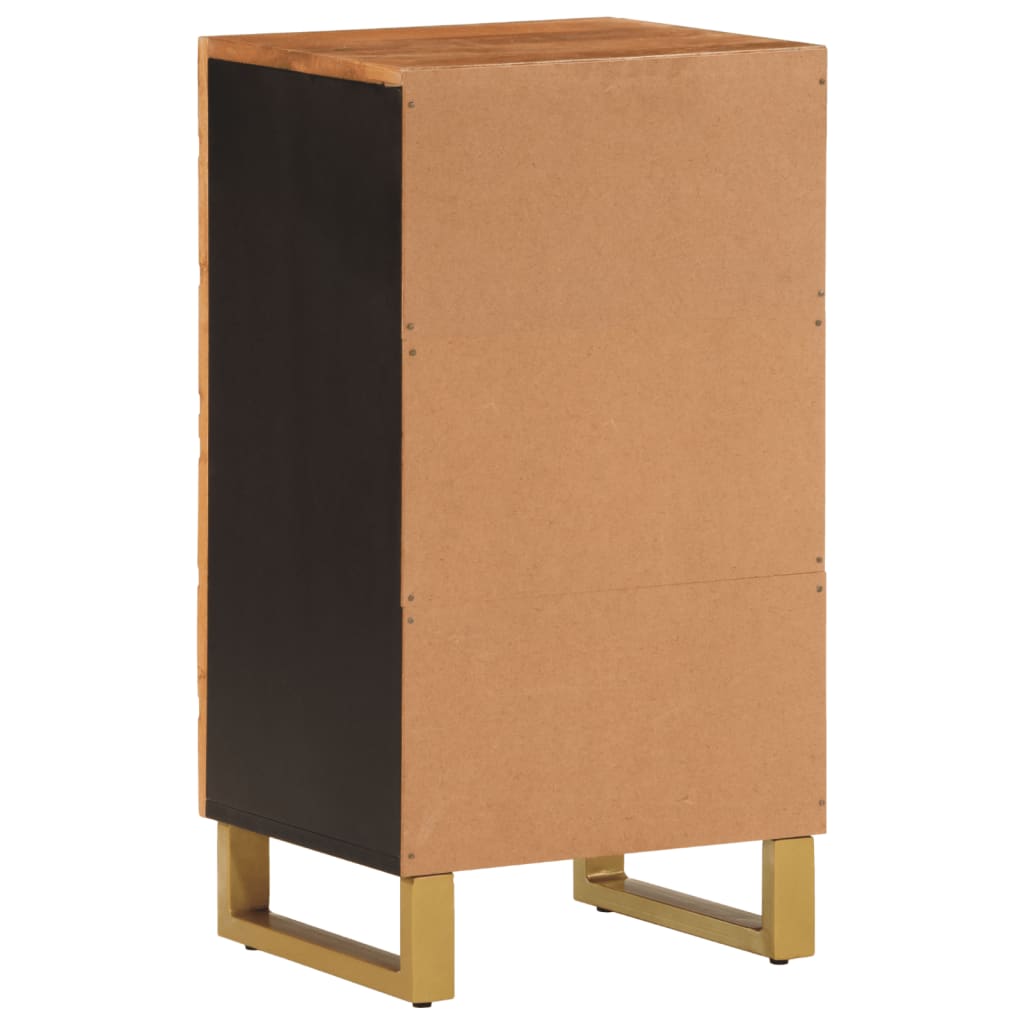 Side Cabinet Brown And Black 40X33.5X75 Cm Solid Wood Mango