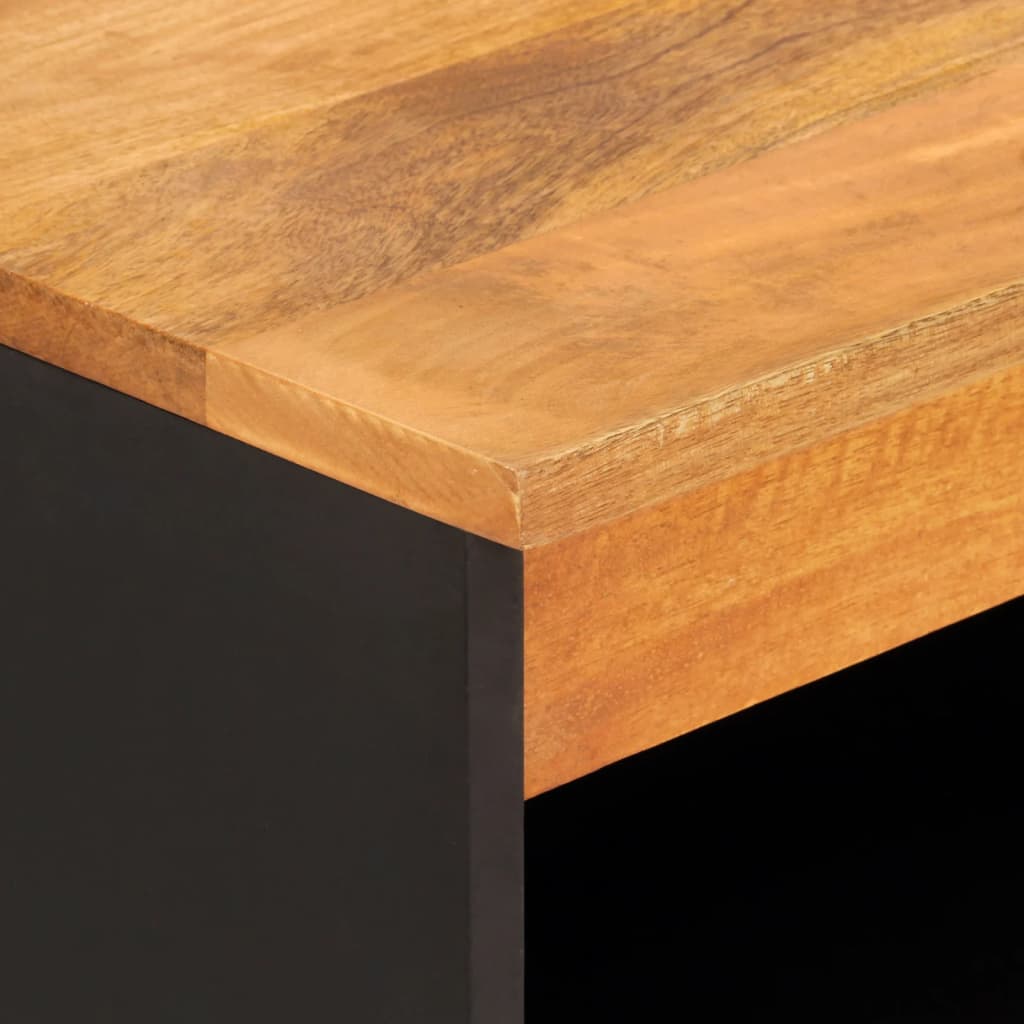 Side Cabinet Brown And Black 60X33.5X75 Cm Solid Wood Mango
