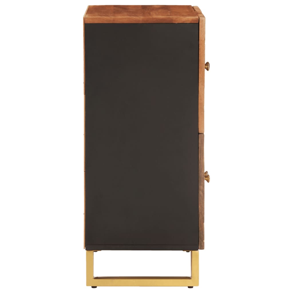 Side Cabinet Brown And Black 60X33.5X75 Cm Solid Wood Mango