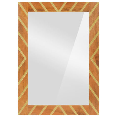 Bathroom Mirror Brown 50X70X3 Cm Solid Wood Mango And Glass
