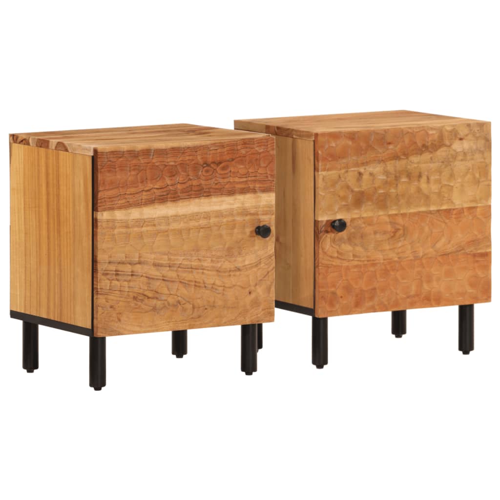 Bedside Cabinets 2 Pcs 40X33X46 Cm Solid Wood Acacia