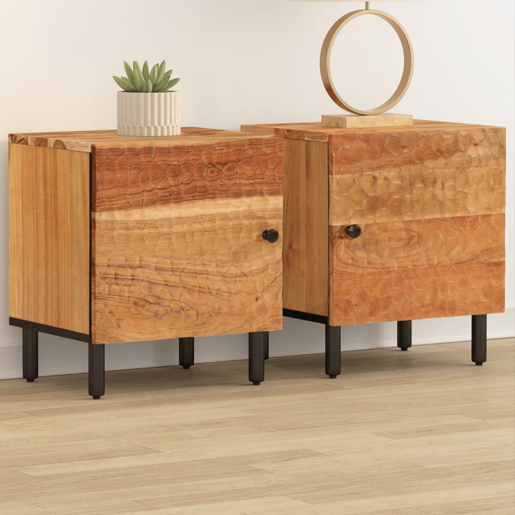 Bedside Cabinets 2 Pcs 40X33X46 Cm Solid Wood Acacia