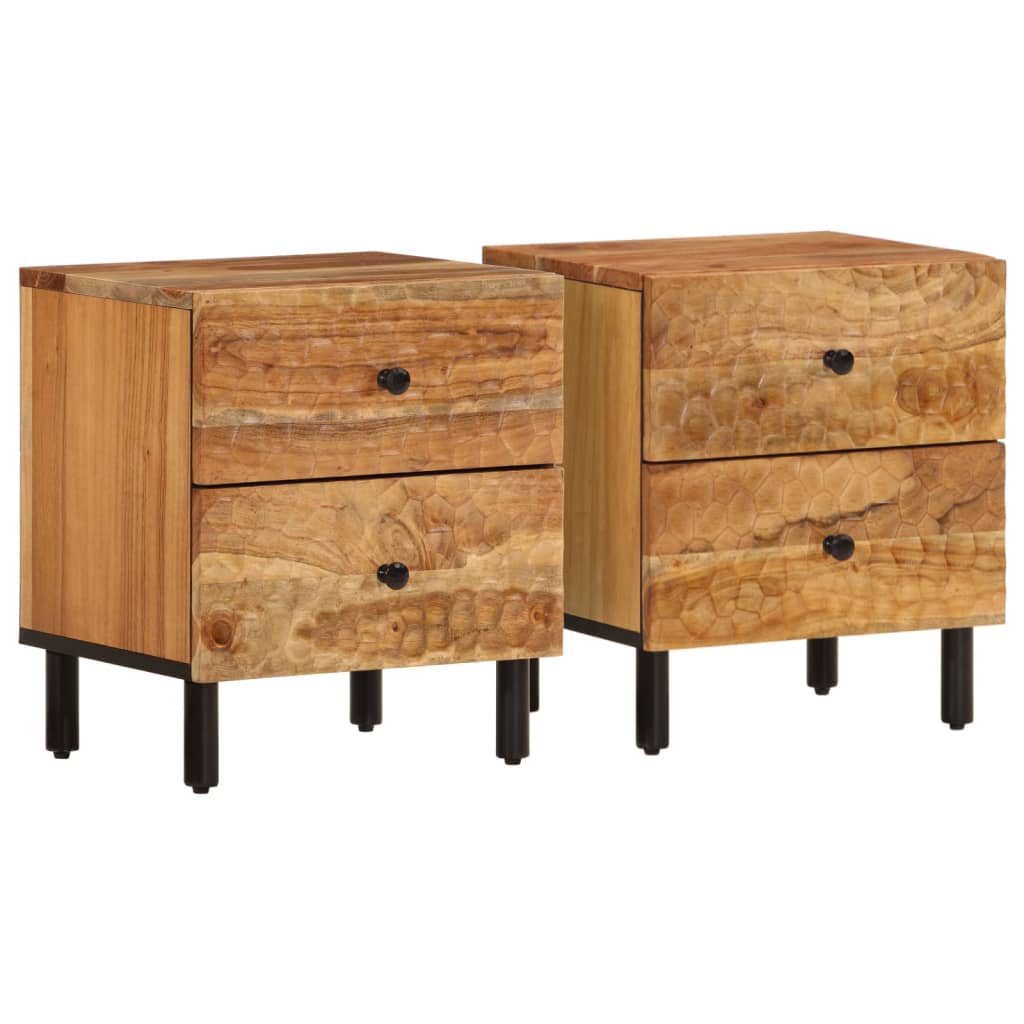 Bedside Cabinets 2 Pcs 40X33X46 Cm Solid Wood Acacia