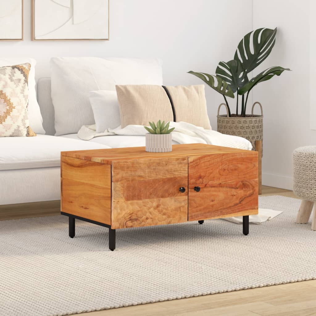 Coffee Table 80X50X40 Cm Solid Wood Acacia