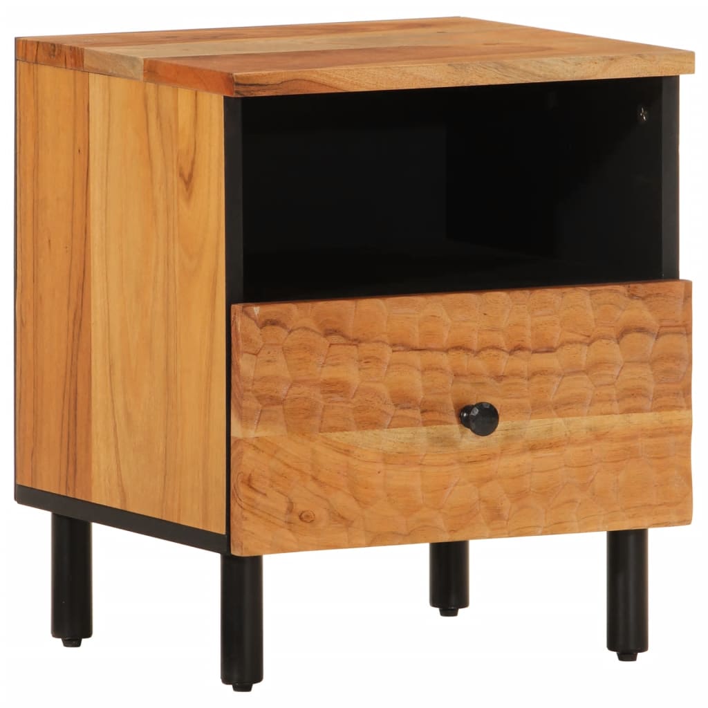 Bedside Cabinet 40X33X46 Cm Solid Wood Acacia