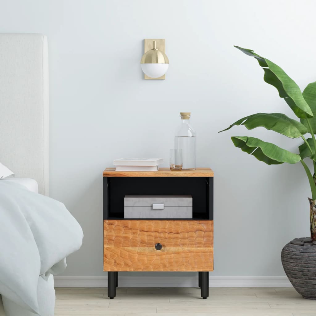 Bedside Cabinet 40X33X46 Cm Solid Wood Acacia
