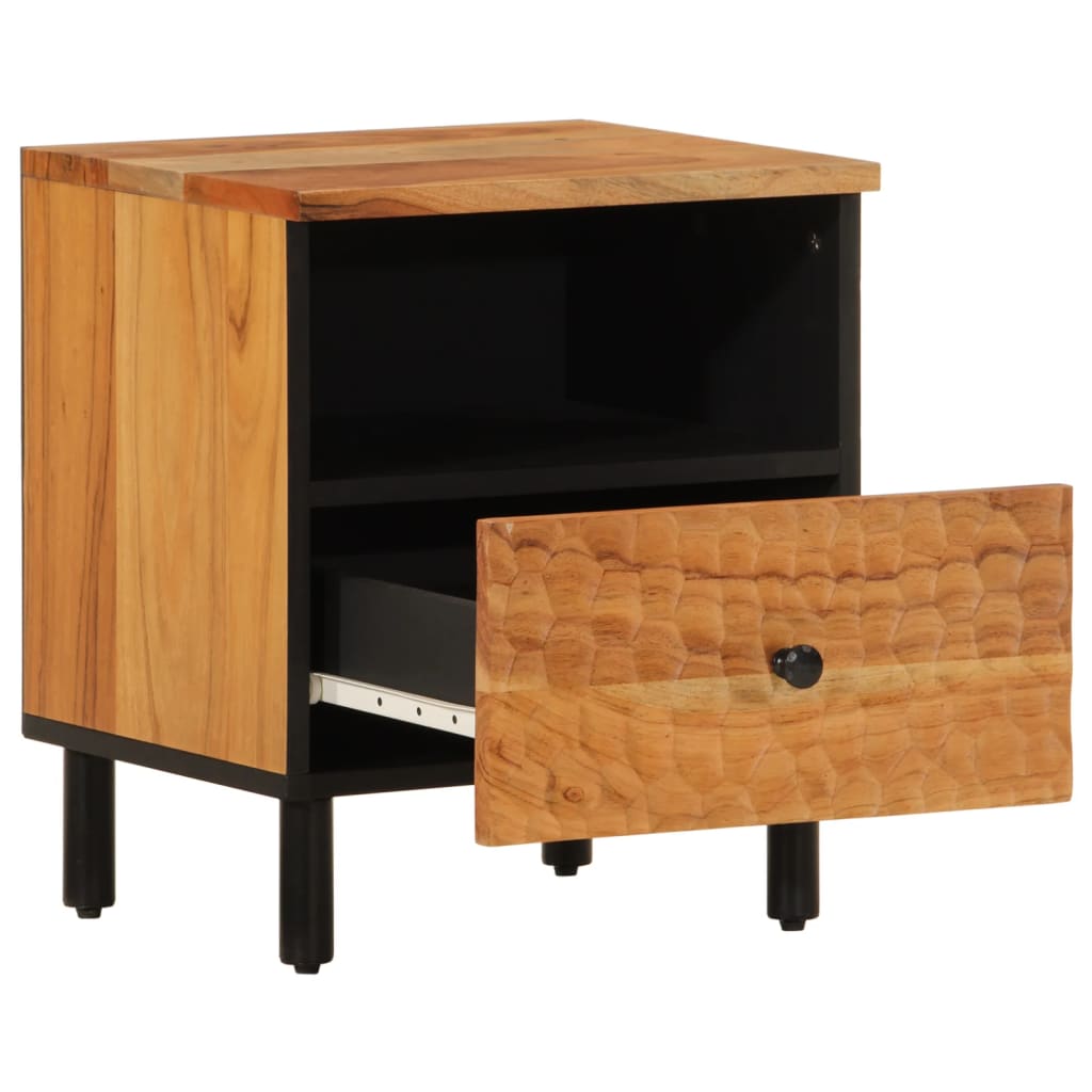 Bedside Cabinet 40X33X46 Cm Solid Wood Acacia