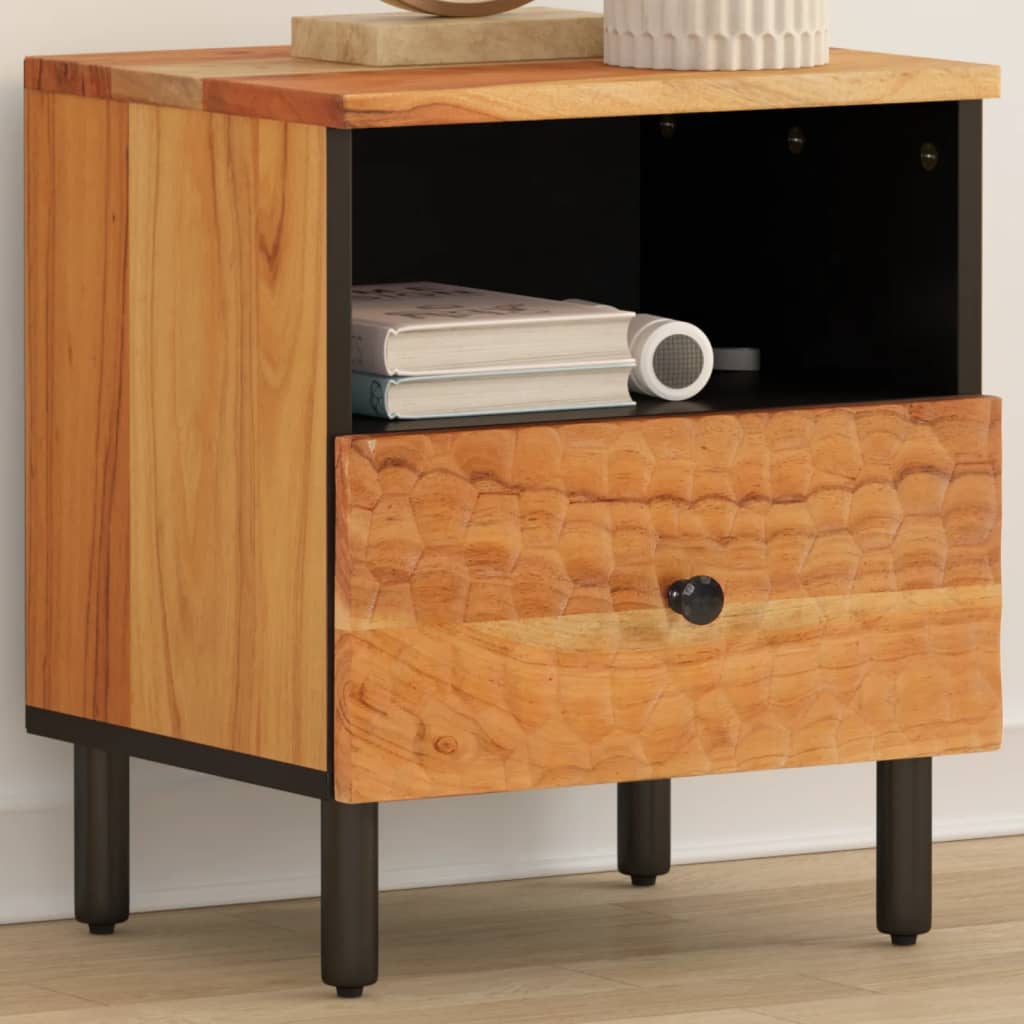 Bedside Cabinet 40X33X46 Cm Solid Wood Acacia