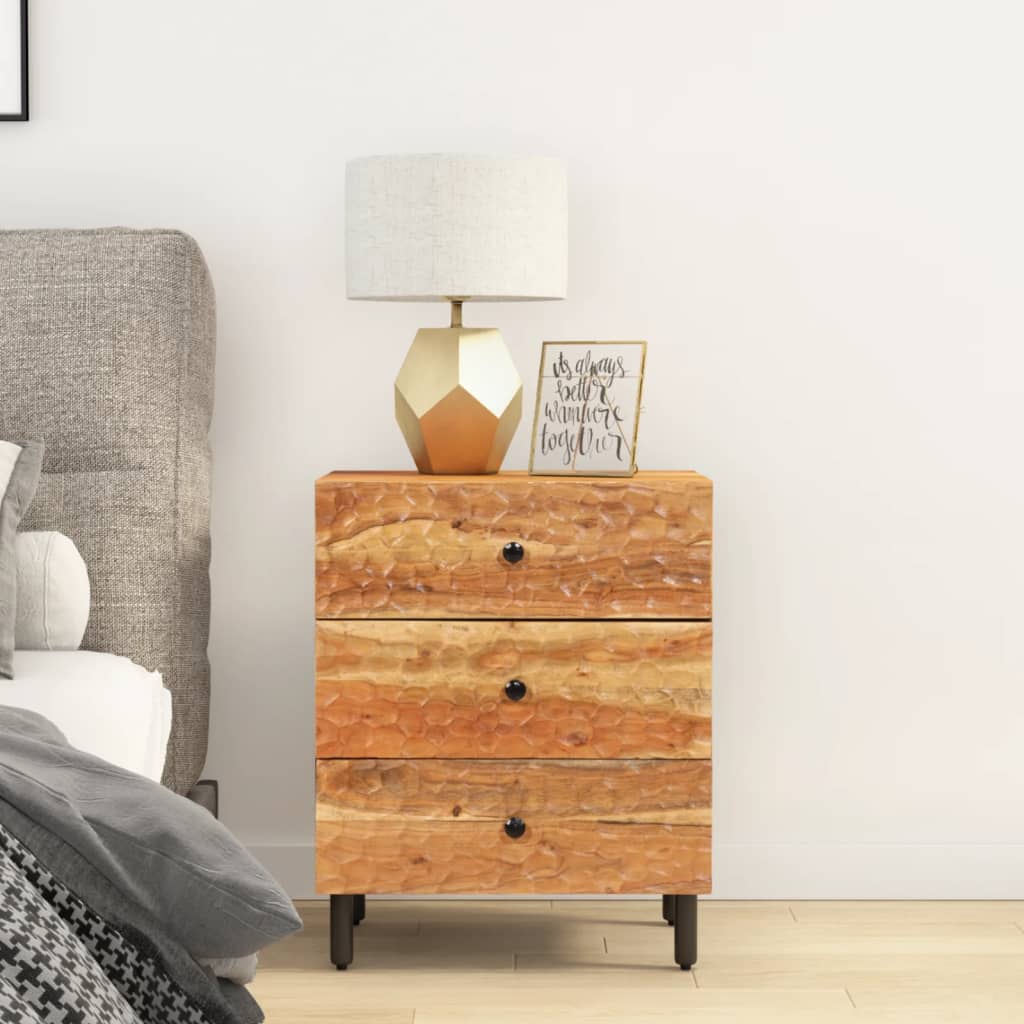 Bedside Cabinet 50X33X60 Cm Solid Wood Acacia