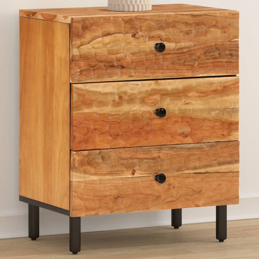 Bedside Cabinet 50X33X60 Cm Solid Wood Acacia