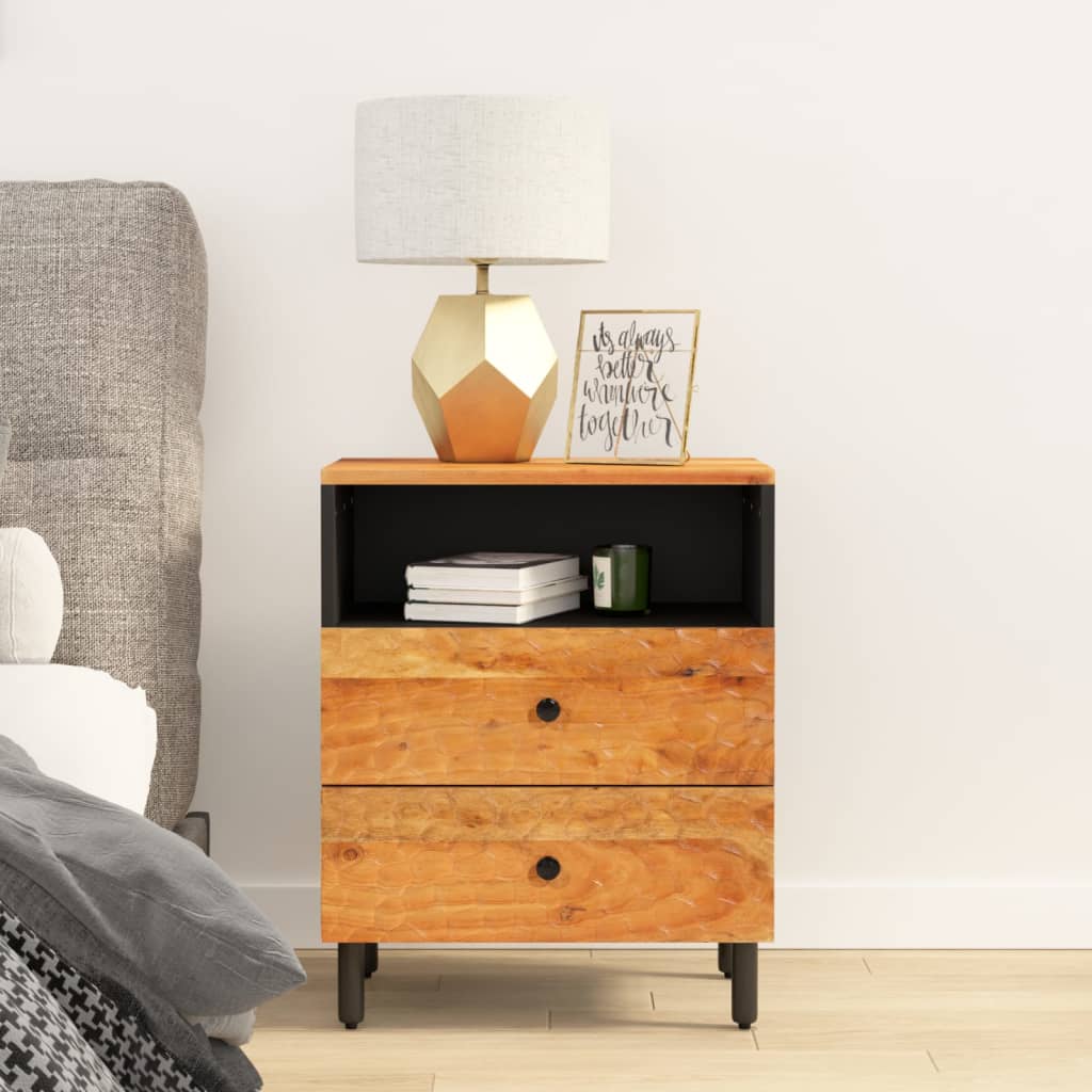 Bedside Cabinet 50X33X60 Cm Solid Wood Acacia