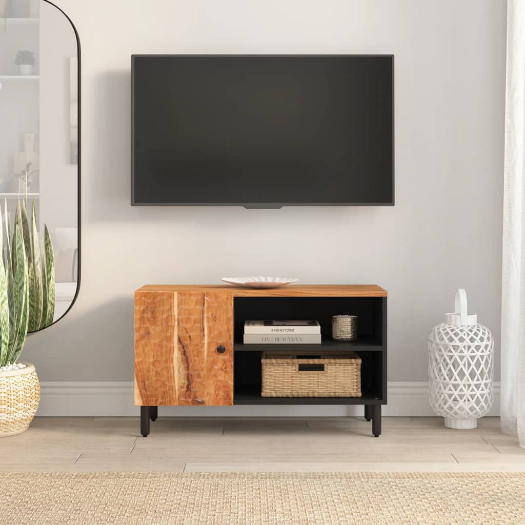 Tv Cabinet 80X33X46 Cm Solid Wood Acacia
