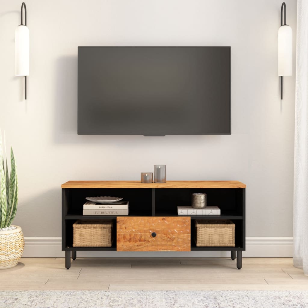 Tv Cabinet 100X33X46 Cm Solid Wood Acacia