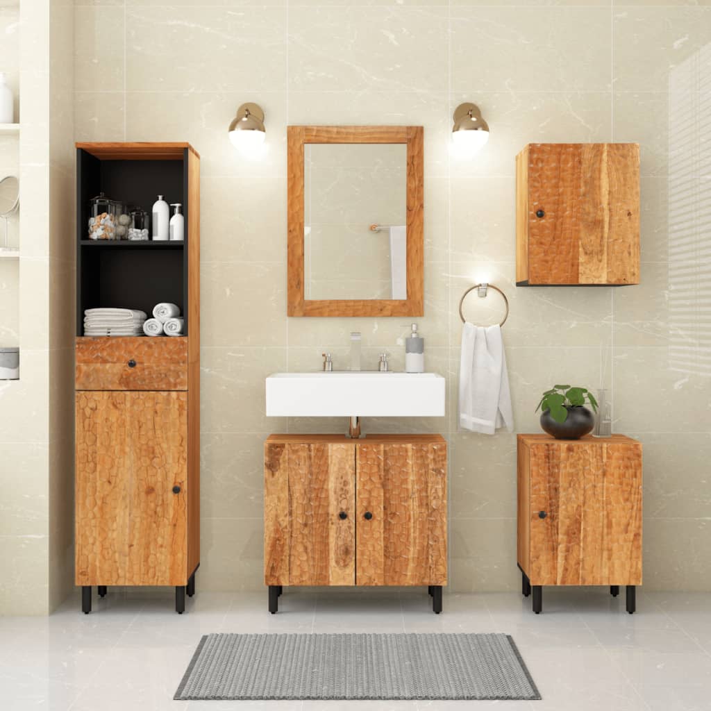 Bathroom Wall Cabinet 38X33X48 Cm Solid Wood Acacia
