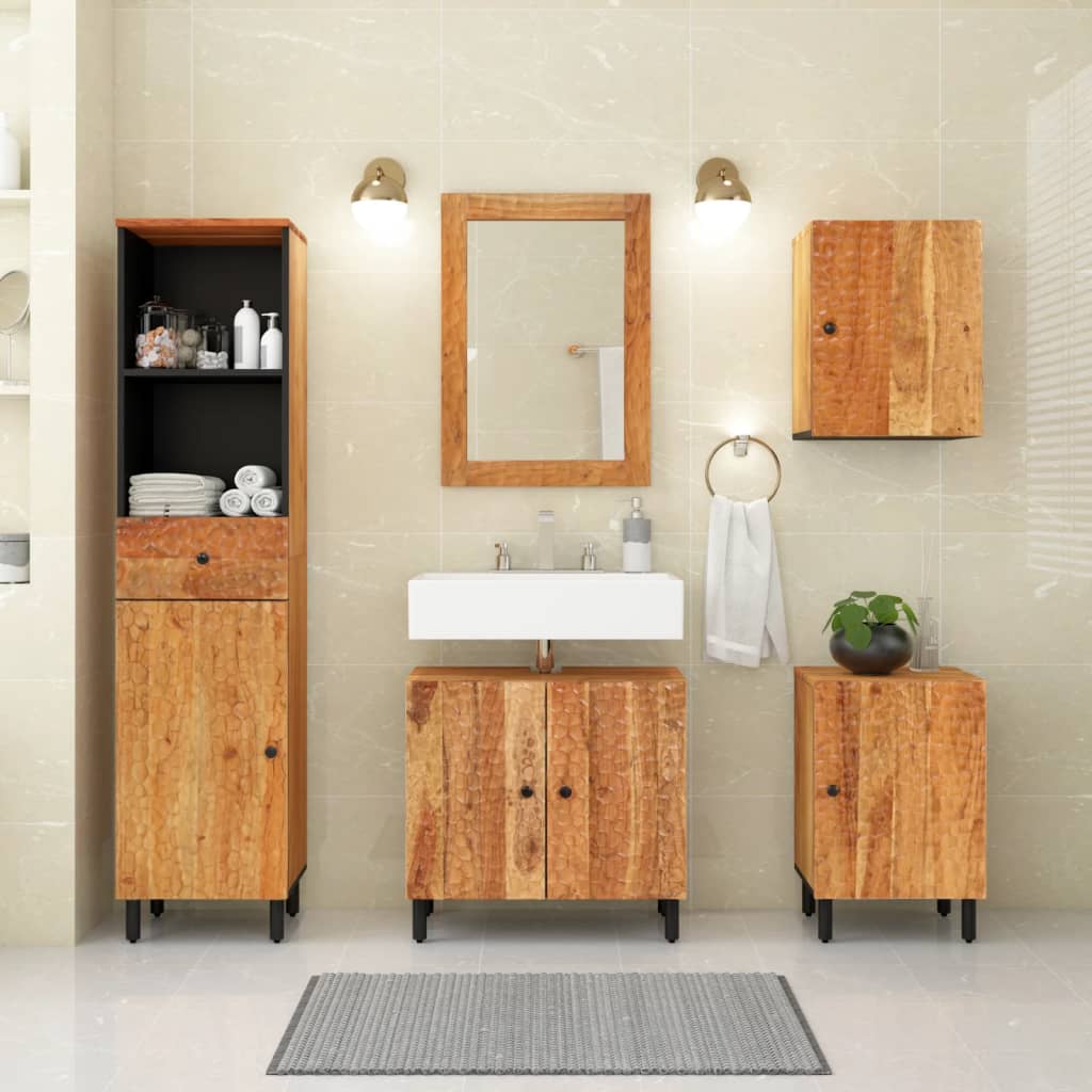 Bathroom Cabinet 38X33X58 Cm Solid Wood Acacia