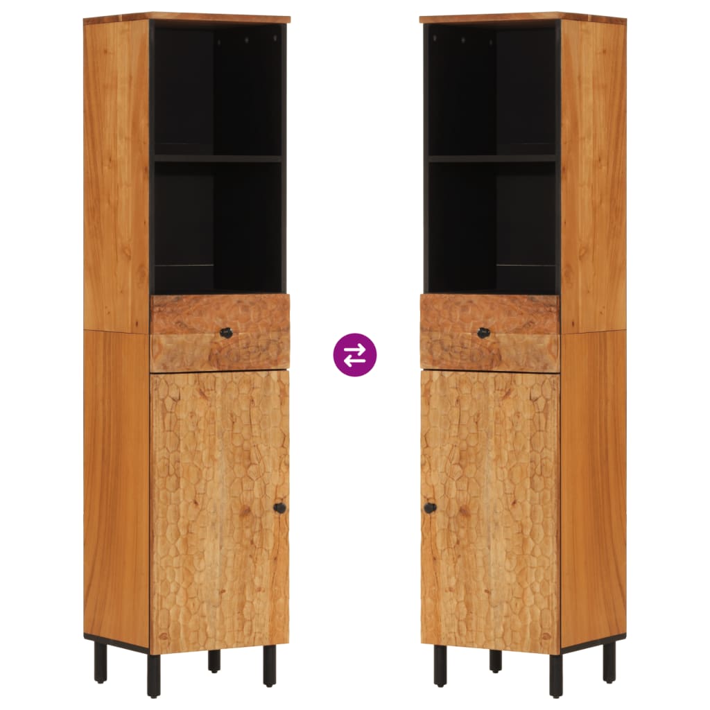 Bathroom Cabinet 38X33X160 Cm Solid Wood Acacia