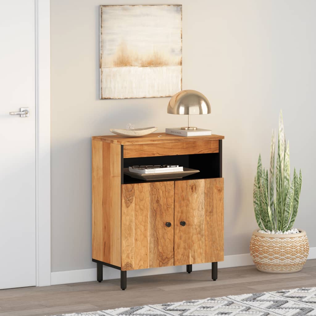 Side Cabinet 60X33X75 Cm Solid Wood Acacia