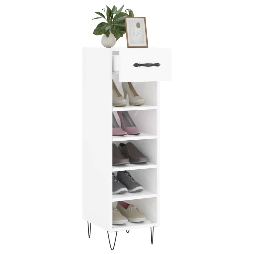 Shoe Cabinet 30X35X105 Cm Engineered Wood