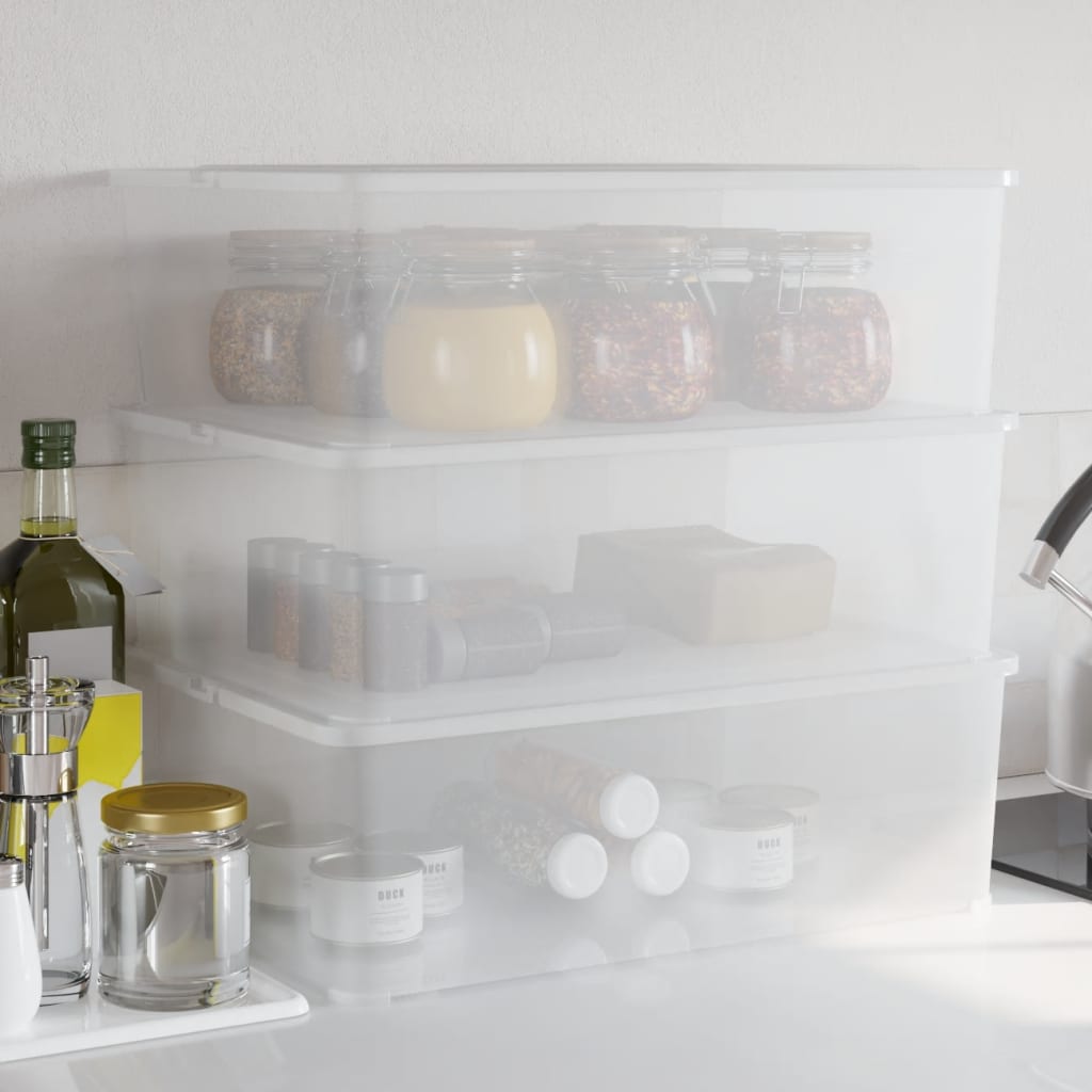 Plastic Storage Boxes 6 Pcs Stackable