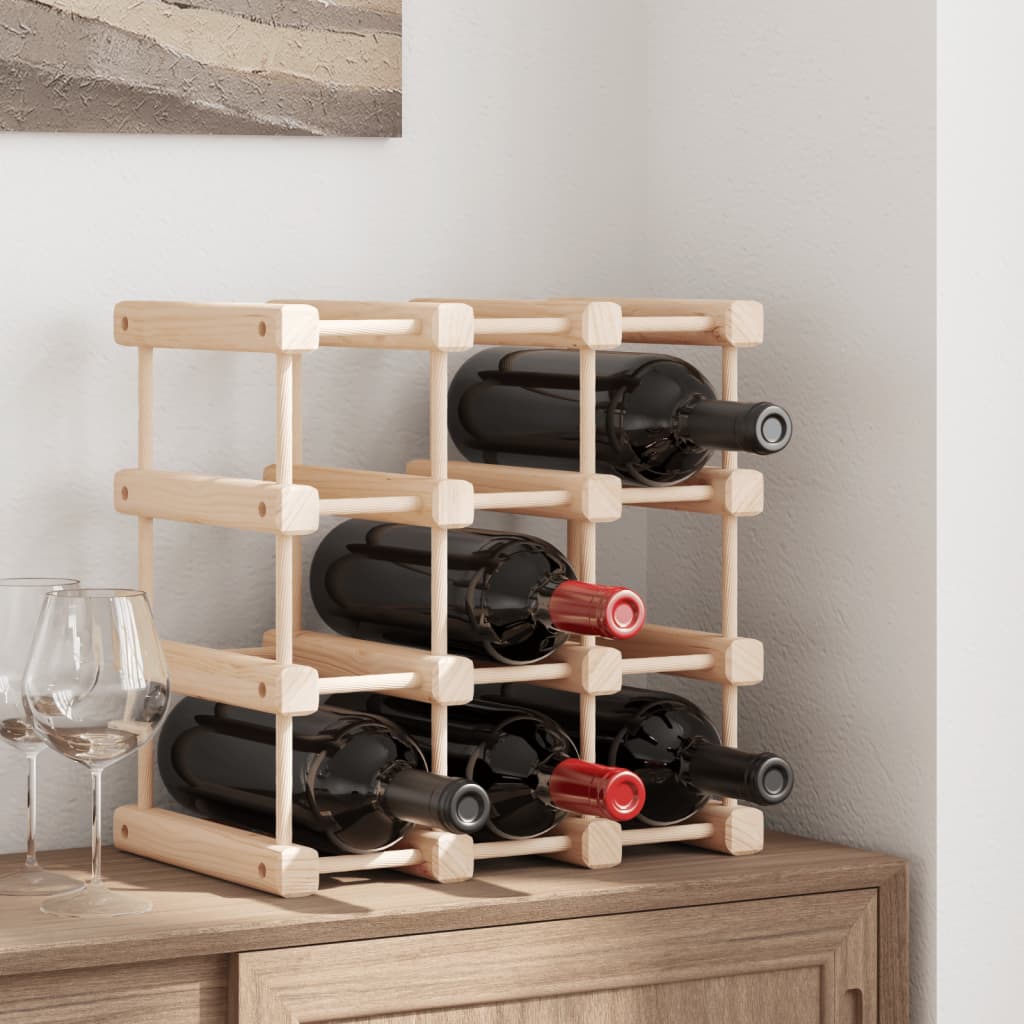 Wine Rack For 20 Bottles 46.5X23X46.5 Cm Solid Wood Pine