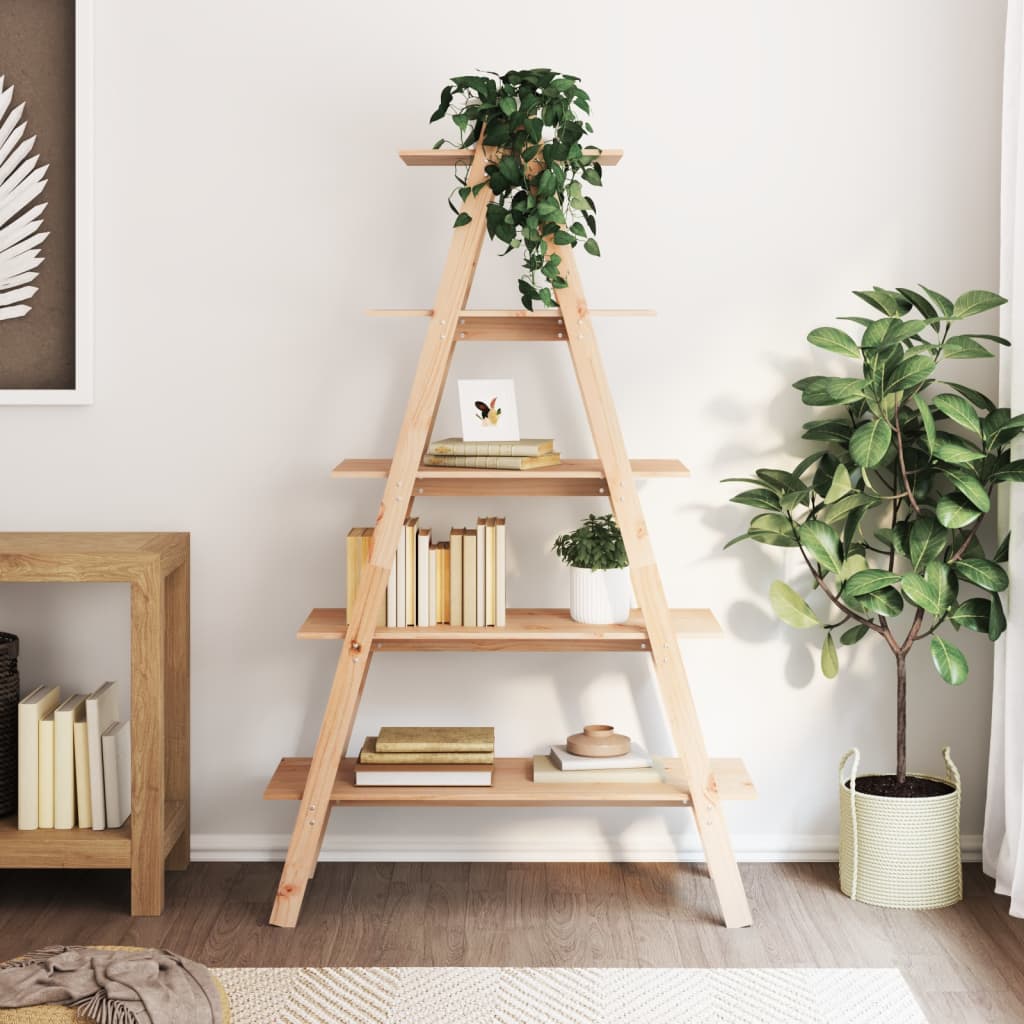 5-Tier Shelf A-Shape 110X40X180.5 Cm Solid Wood Pine