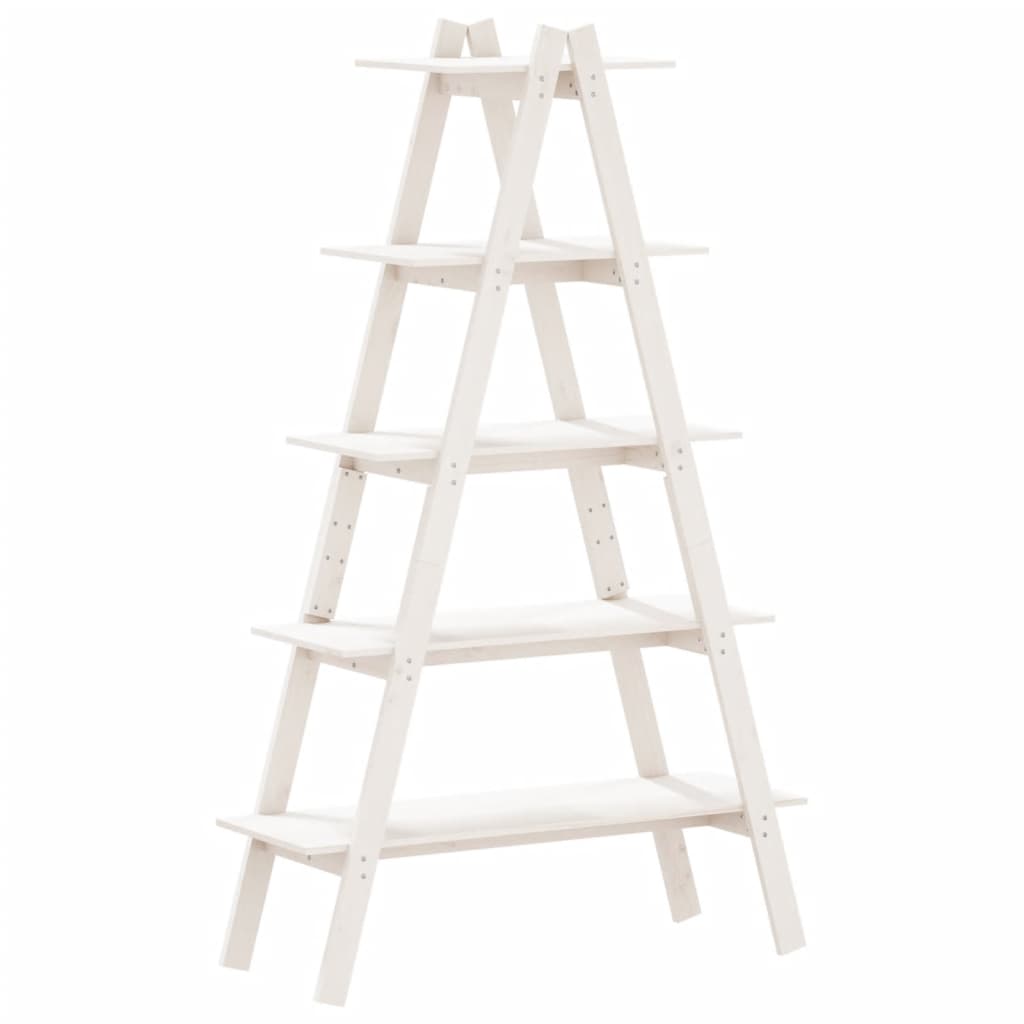 5-Tier Shelf A-Shape 110X40X180.5 Cm Solid Wood Pine