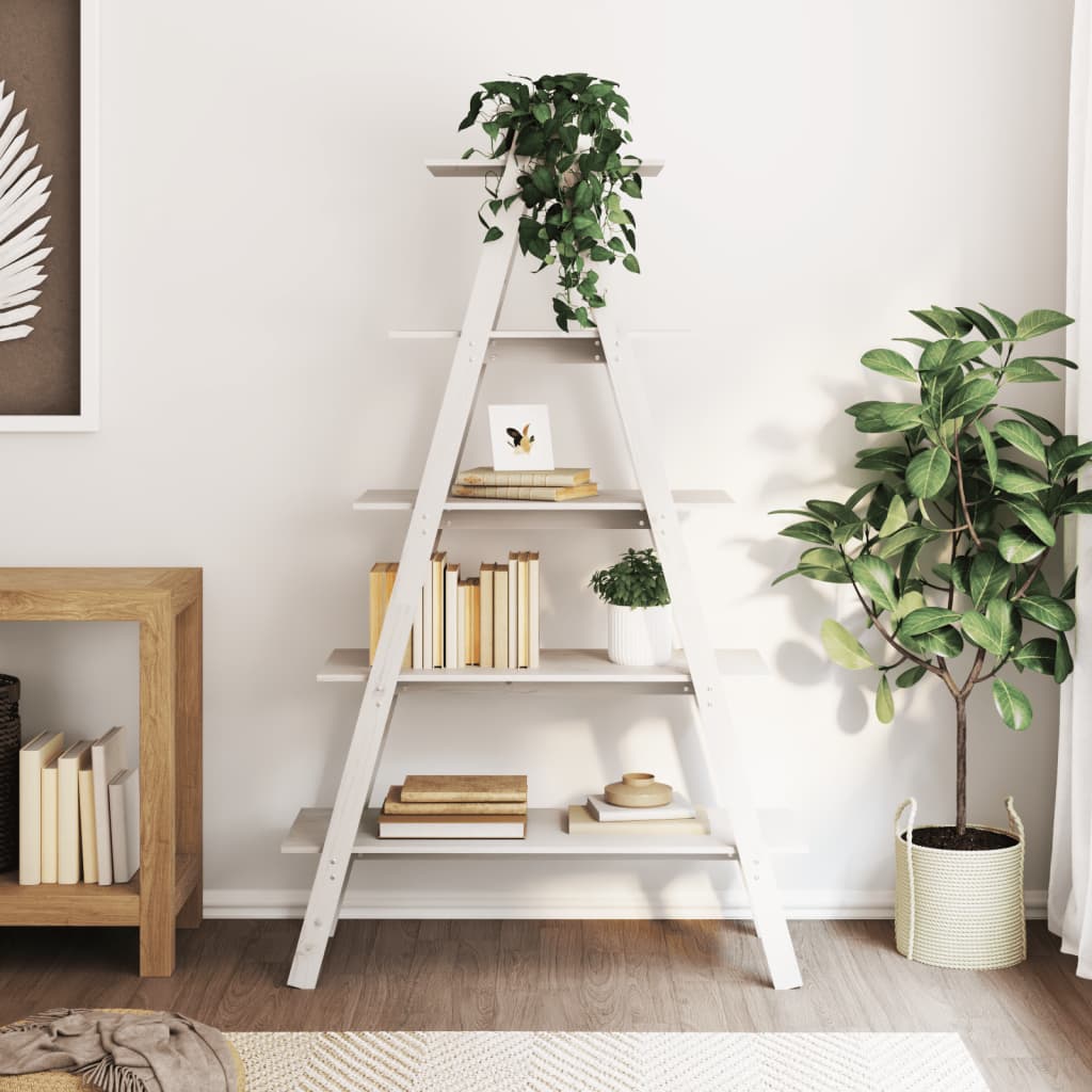 5-Tier Shelf A-Shape 110X40X180.5 Cm Solid Wood Pine