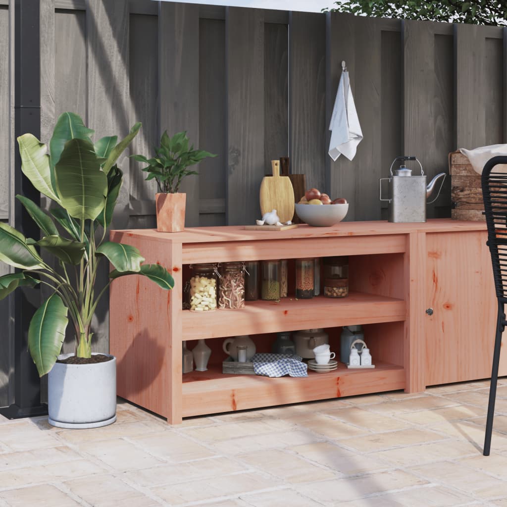 Outdoor Kitchen Cabinet Black Solid Wood Pine