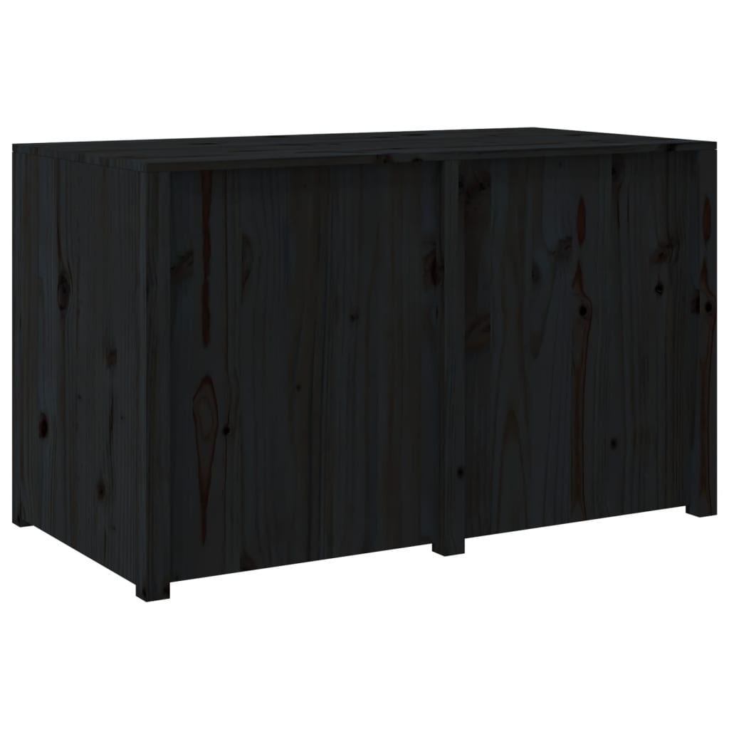 Outdoor Kitchen Cabinet Black Solid Wood Pine