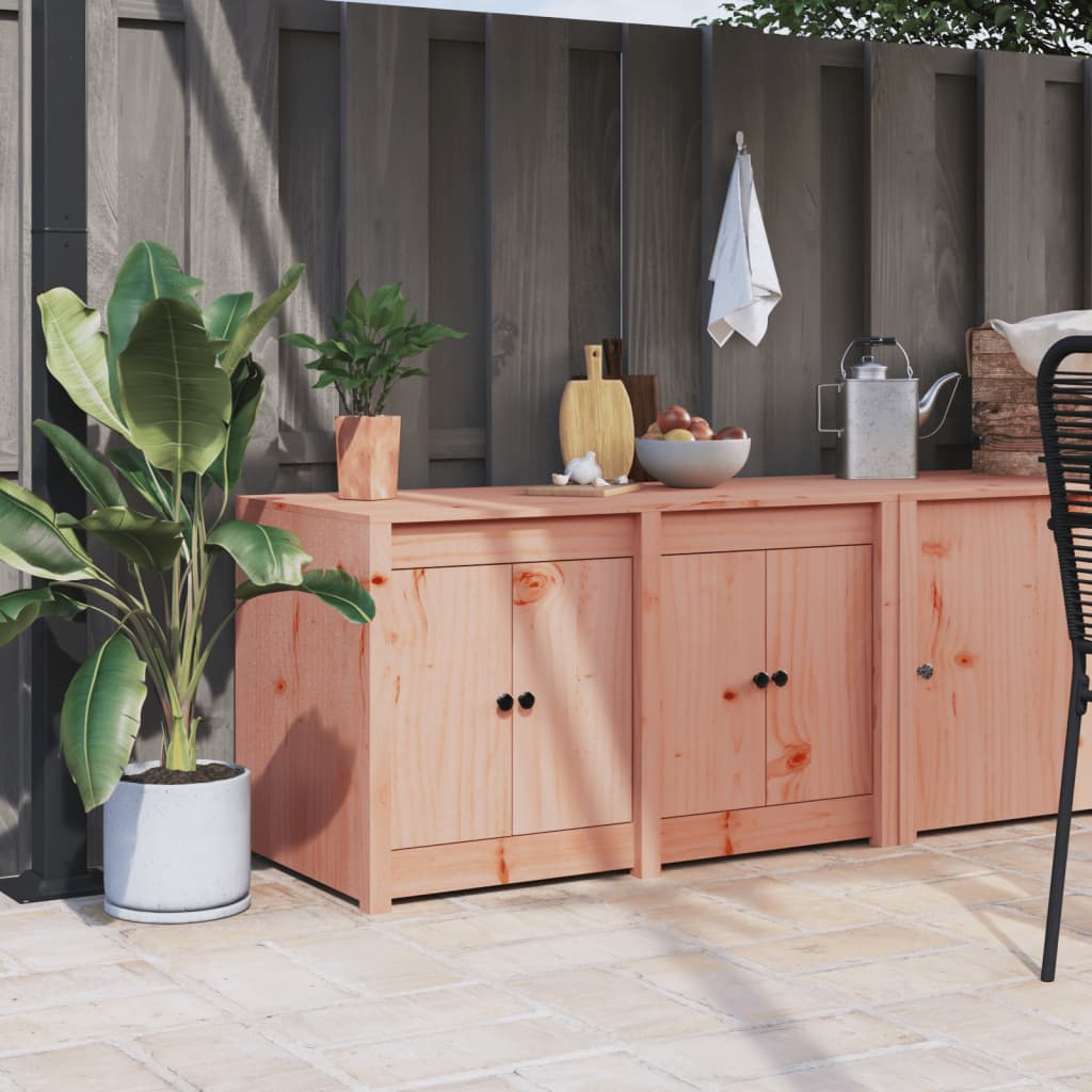 Outdoor Kitchen Cabinet Black Solid Wood Pine