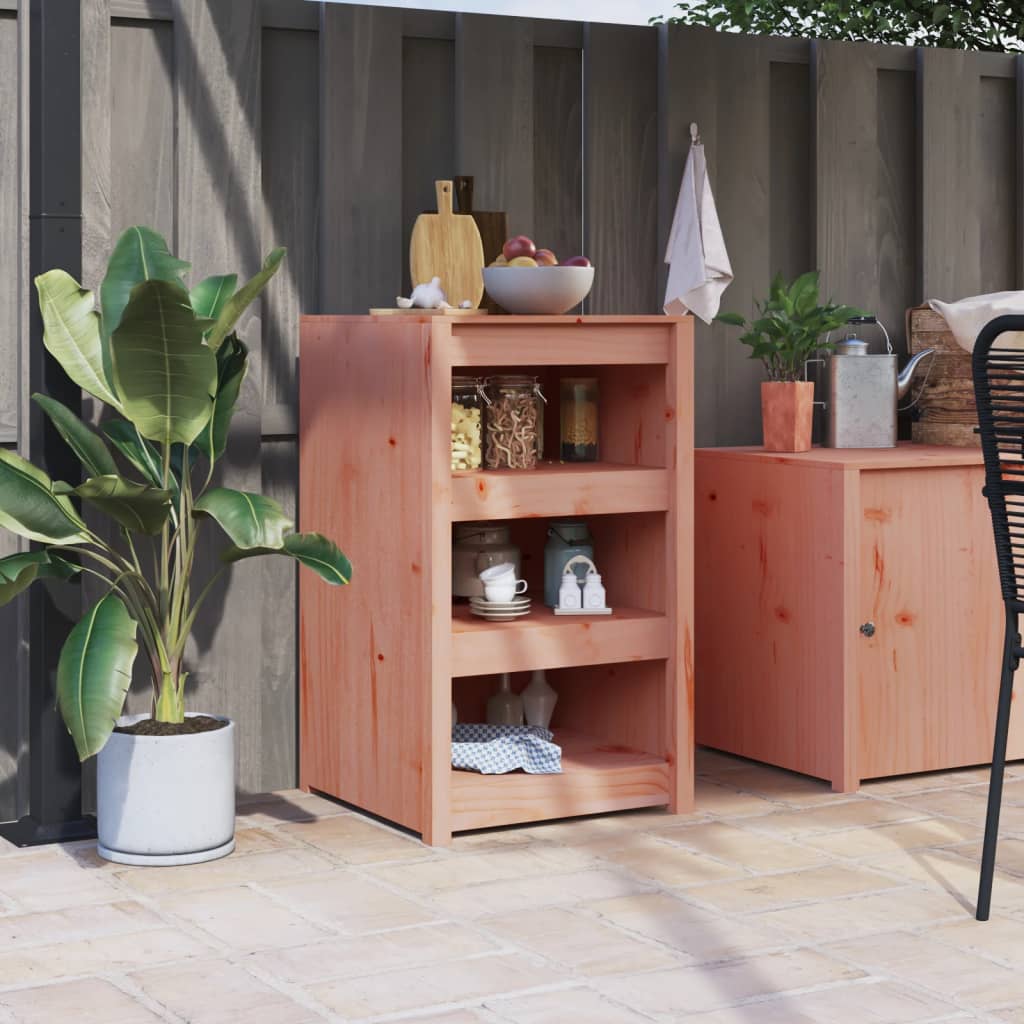 Outdoor Kitchen Cabinet Black Solid Wood Pine