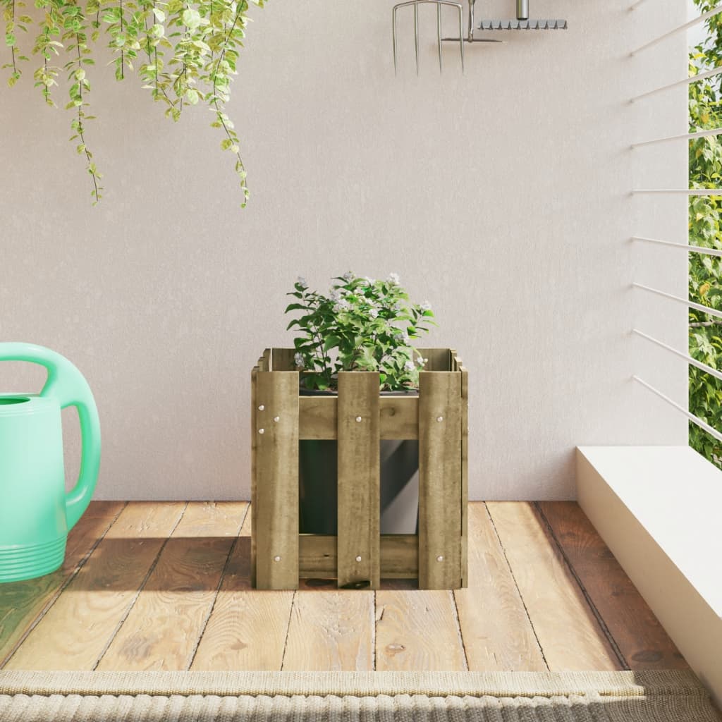 Garden Planter With Fence Design Solid Wood Pine
