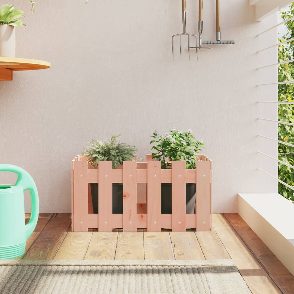 Garden Planter With Fence Design Solid Wood Pine