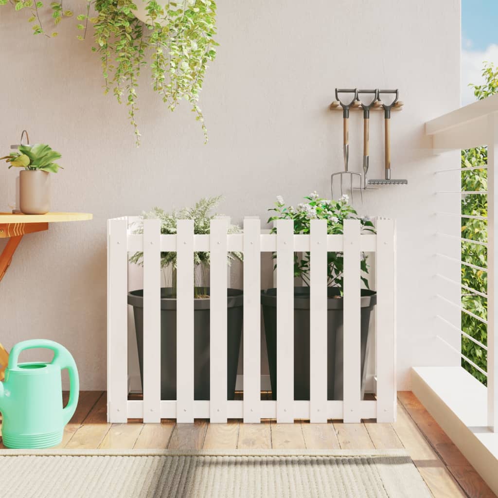 Garden Planter With Fence Design Solid Wood Pine