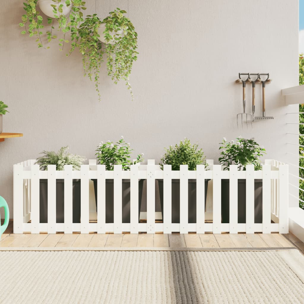 Garden Planter With Fence Design Solid Wood Pine