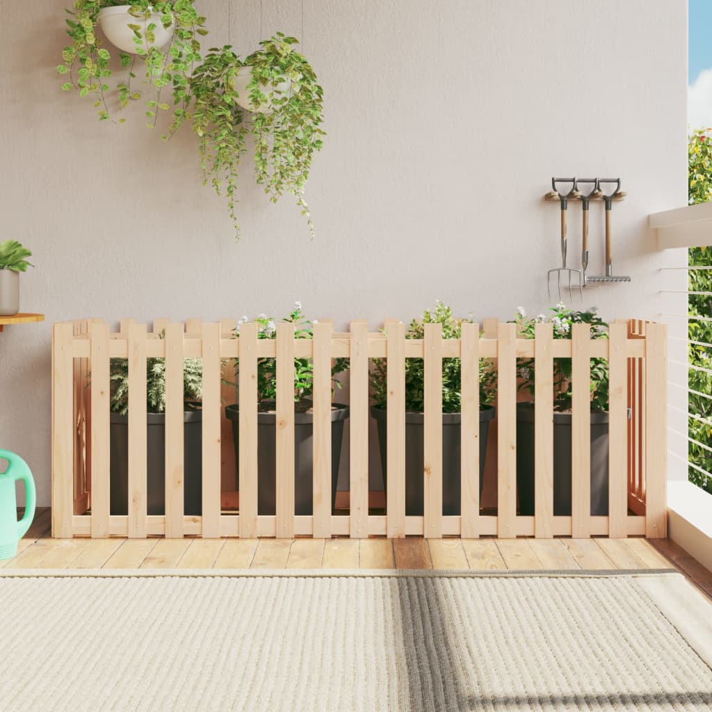 Garden Planter With Fence Design Solid Wood Pine